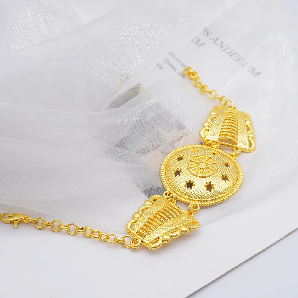 2023 Fine Jewelry Sets For Women Dubai Bridal Wedding Gifts Necklace Bracelet Earrings Ring Jewellery Set African Bead jewelry