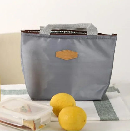 Lunch Box Camping Picnic Bag Lunch Bags Solid Color Portable Insulated Refrigerated Bag Cold Food Cooler Thermal Handbag Hot