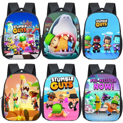 Cartoon Stumble Guys Backpack Children School Bags 3D Game Kids Backpack for Boys Girls Kindergarten Bag Baby Toddler Bookbag