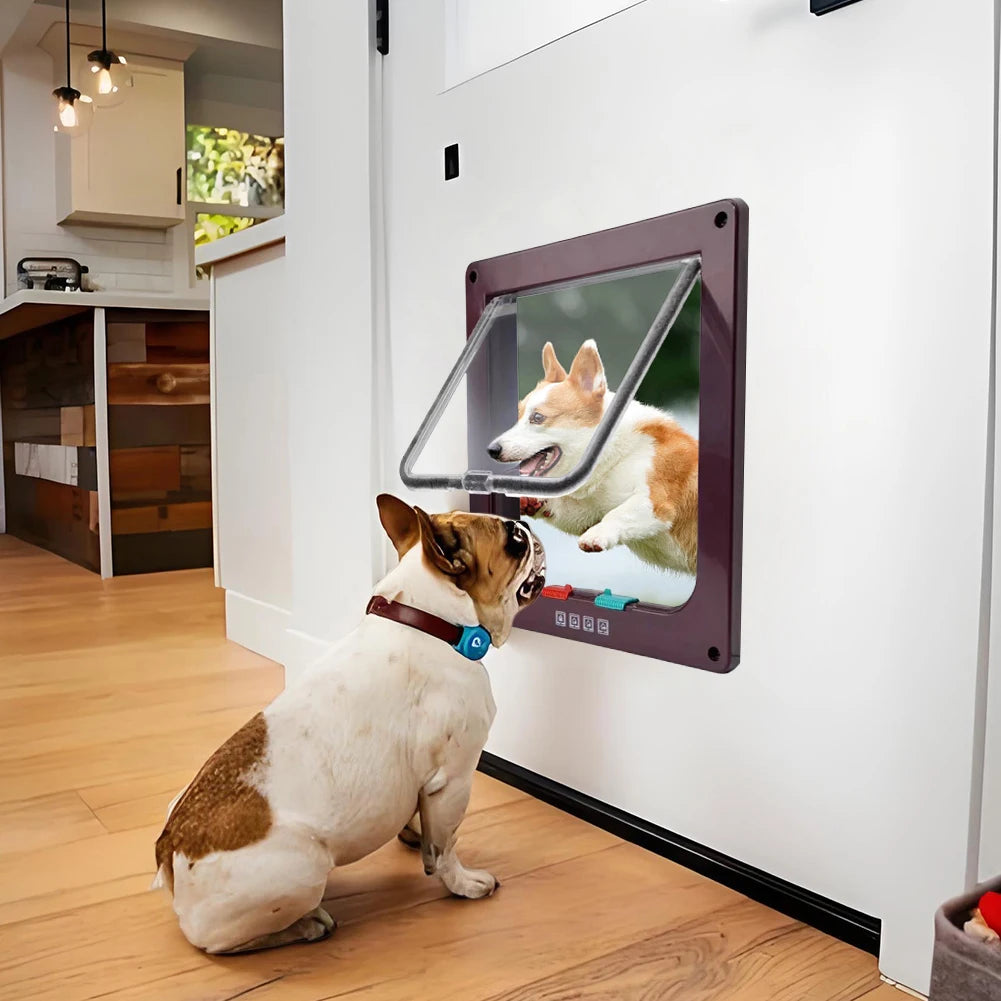 Cat Flap Door Magnetic Pet Door with 4 Way Security Lock for Cats Controllable ABS Plastic Small Puppy Gate Kitten Safety in&out