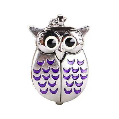 1PC Retro Silver Children's Cartoon Flip Creative Pocket Watch Necklace Women's Watch Student Watch Primary School Student Keych