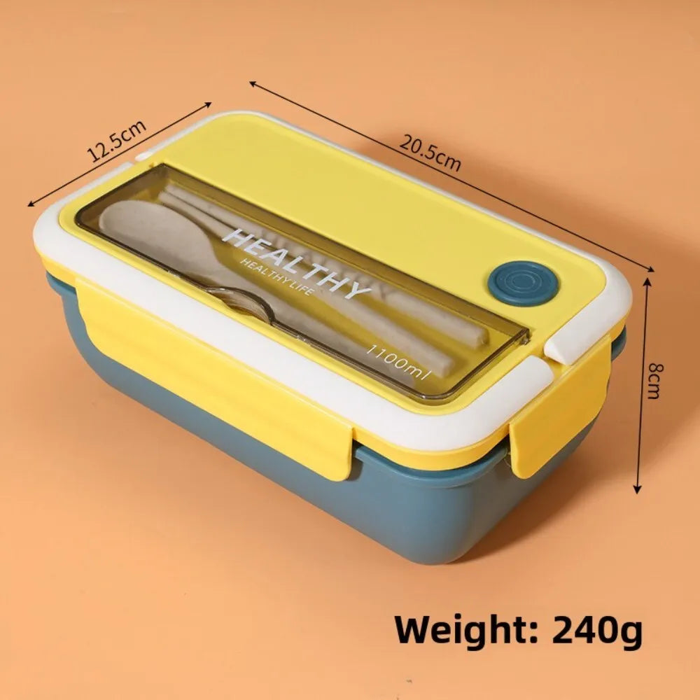 Plastic Compartments For Students And Office Workers, Large Capacity Bento Box With Lid, Sealed Insulated Lunch Container