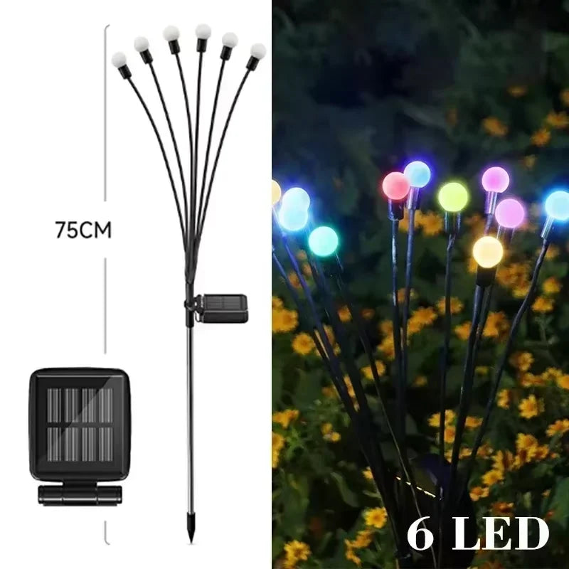 LED solar lawn lamp firefly lamp courtyard garden lawn camping decorative lamp waterproof wind-mounted lamp