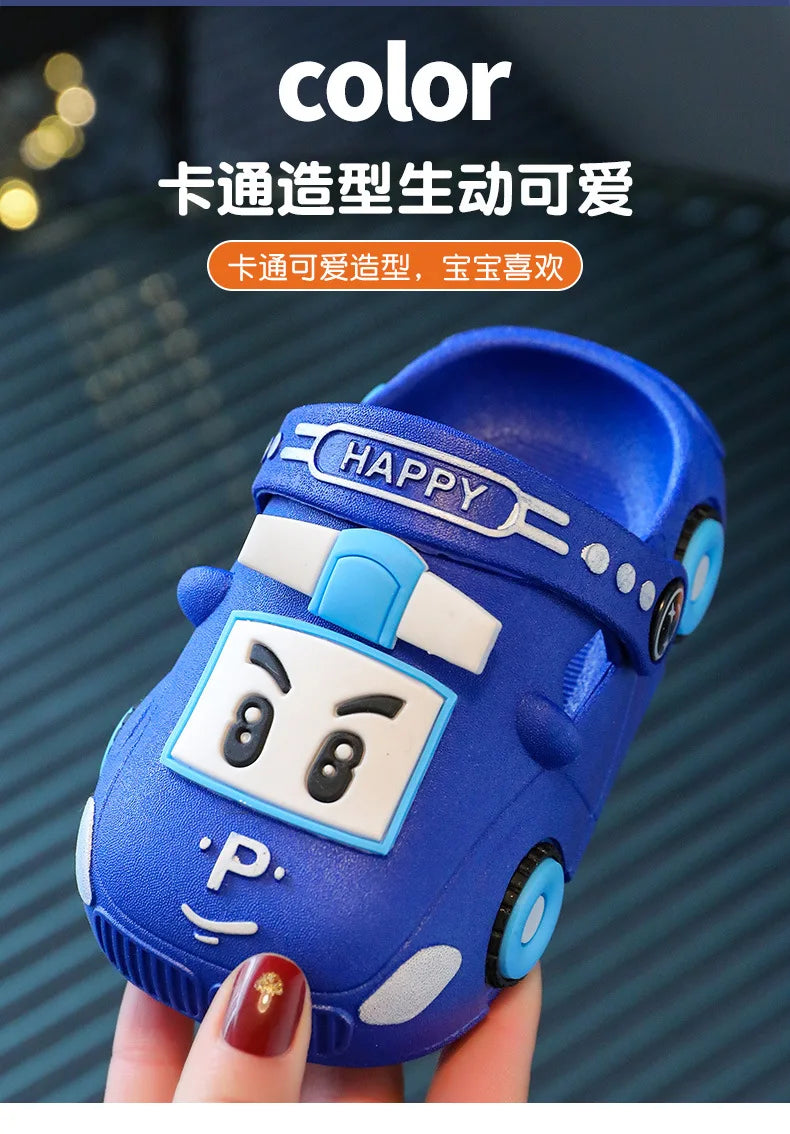 Summer New Dazzling Cool  Kid Hollow Sandals Baby Cute Cartoon Car Home Slippers Boy Breathable Antislip Beach Shoe Girl Shoe실내화