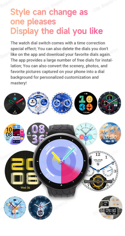 Smart Watch Men 1.52Inch AMOLED Screen BT Call GPS Sports Fitness Tracker Health Monitor Wireless Charging Smartwatch