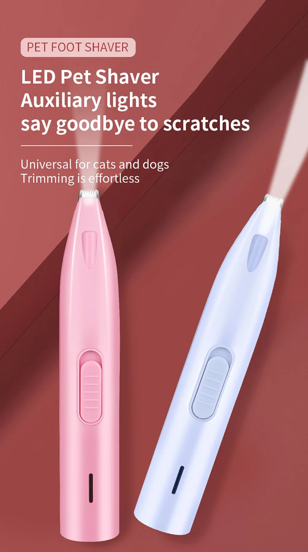 Dog Hair Trimmer Electric Dog Cutter Professional Pet Foot Hair Trimmer Professional Pet Nose/Ear/Paw Trimmer Accessories