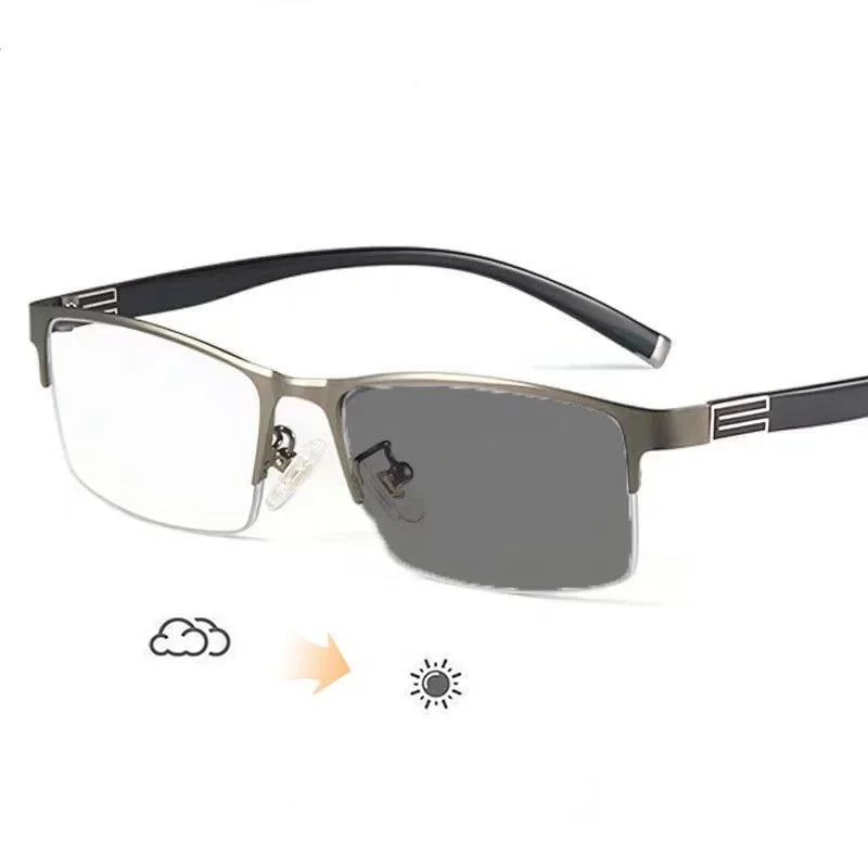 Ultra Light Outdoor Driving Protection Glasses Half Frame Myopia Glasses Business Color-changing Male Female Near Sight Glasses