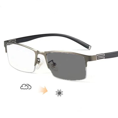 Ultra Light Outdoor Driving Protection Glasses Half Frame Myopia Glasses Business Color-changing Male Female Near Sight Glasses