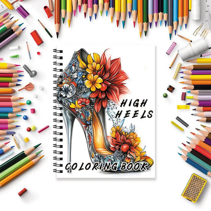 Coloring Book - 8.3 x 11.2 inches 32 pages of elegant high heels coloring book - ideal gift for family or friends