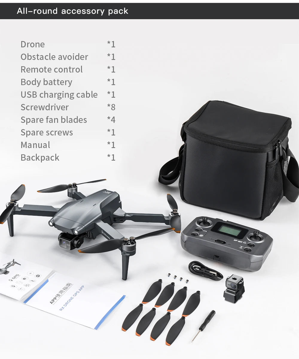 2025 New L600 PRO MAX GPS Drone 5KM 4K Professional HD Dual Camera 3-Axis Gimbal 360 Obstacle Avoidance Brushless Quadcopter Toy