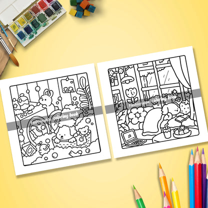 COZY CUTIES Bold-easy Patterns Coloring Book for Adults Cute Drawing Book Perfect Gift for Party and Birthday