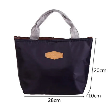 Lunch Box Camping Picnic Bag Lunch Bags Solid Color Portable Insulated Refrigerated Bag Cold Food Cooler Thermal Handbag Hot