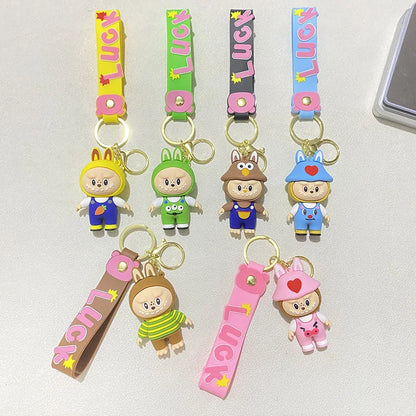 Cartoon Labb keychain, ladies' cute phone/wallet jewelry, kawaii gifts for fans and girlfriends, rabbit jewelry