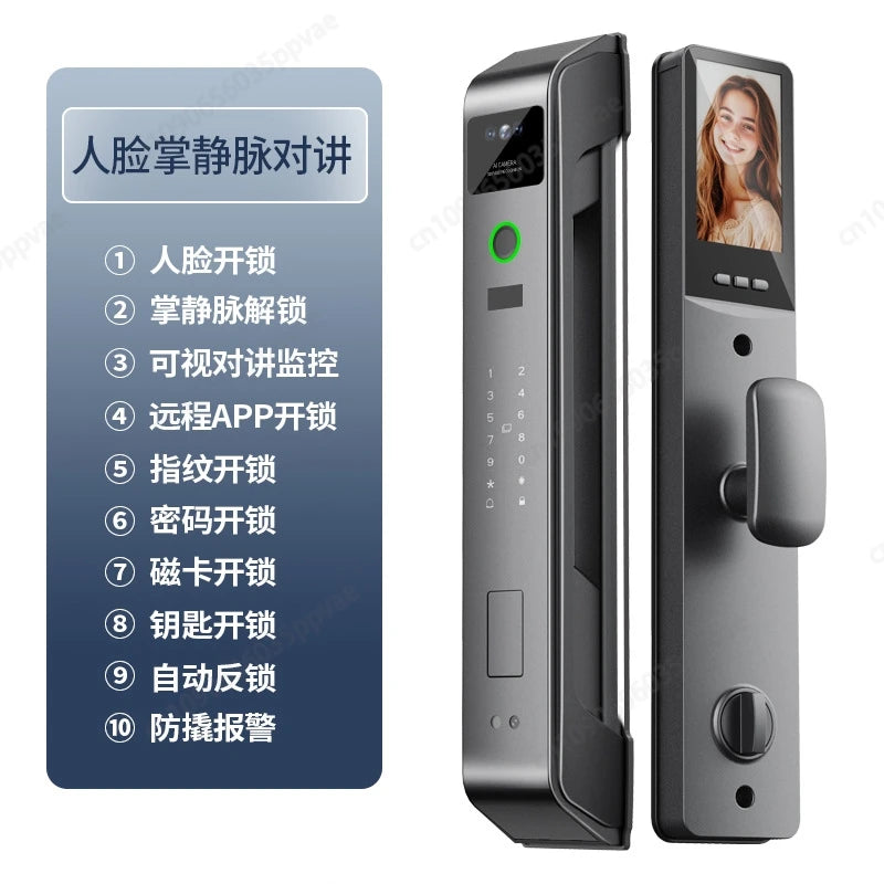 3D Face Recognition Anti-pry And Anti-crack Smart Door Lock Fully Automatic Password Fingerprint Lock Intercom Smart Door Lock