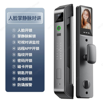 3D Face Recognition Anti-pry And Anti-crack Smart Door Lock Fully Automatic Password Fingerprint Lock Intercom Smart Door Lock