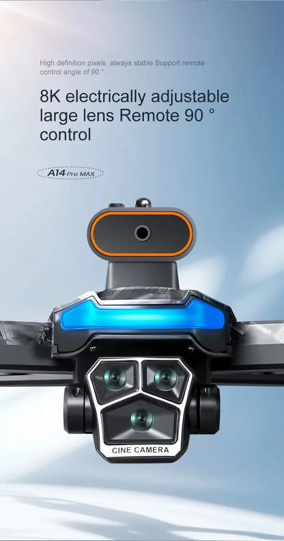 Drone A14ProMax GPS 4KHD Camera LCD Touch Screen  Remote Control Quadcopter 360 °     Obstacle Avoidance Brushless RC Drone Toys