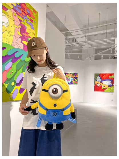 New Cartoon Anime  Backpack Minions Doll Large Size School Bag Large Capacity Student Cartoon Backpack