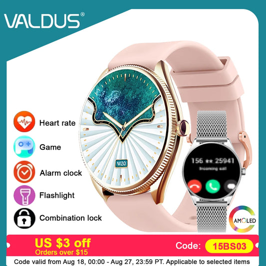 VALDUS VL60 Pro 2025 New Smartwatch For Women Men  AMOLED Screen Bluetooth Call IP68 Waterproof  Fitness Sports Smart Watch Gift
