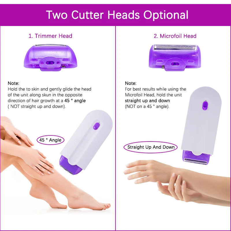 Professional Painless Hair Removal Kit Laser Touch Epilator  Usb Rechargeable Body Face Leg Bikini Remove Depilador Shaver