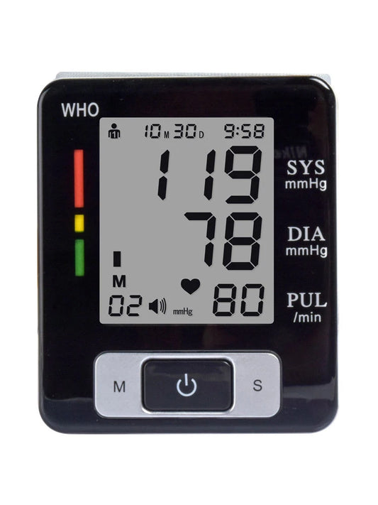 Electronic Blood Pressure Monitor Wrist Cuff Tonometer Digital Sphygmomanometer Electronic Bp Monitors Blood Meter for Home Use