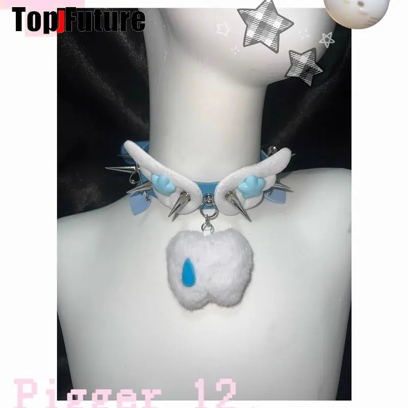 Women Y2K Girl bloody punk Harajuku Gothic Lolita sick injured short necklace Halloween cosplay props subculture Chokers Choker