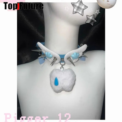 Women Y2K Girl bloody punk Harajuku Gothic Lolita sick injured short necklace Halloween cosplay props subculture Chokers Choker