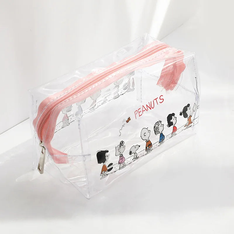 Snoopy Outdoor Girl Makeup Bag Women Necessary Cosmetic Bag Transparent Travel Organizer Cartoon Fashion Small Toiletry Pouch
