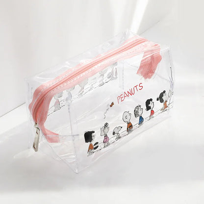 Snoopy Outdoor Girl Makeup Bag Women Necessary Cosmetic Bag Transparent Travel Organizer Cartoon Fashion Small Toiletry Pouch