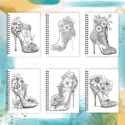 Coloring Book - 8.3 x 11.2 inches 32 pages of elegant high heels coloring book - ideal gift for family or friends