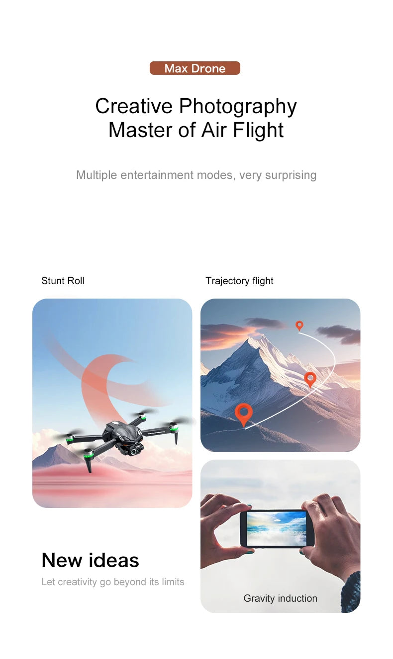 2025 S168 RC Drone Brushless Motor 8K HD Dual Cameras Optical Flow Positioning and Intelligent Obstacle Avoidance Aircraft Toy