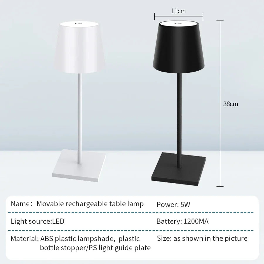 Nordic LED Table Lamp Rechargeable Touch Dimmable Desk Lamp bedroom decoration Home Dining Room Coffee Shop Simple Room Decor