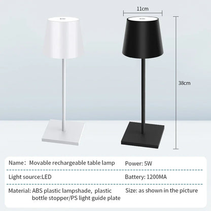 Nordic LED Table Lamp Rechargeable Touch Dimmable Desk Lamp bedroom decoration Home Dining Room Coffee Shop Simple Room Decor