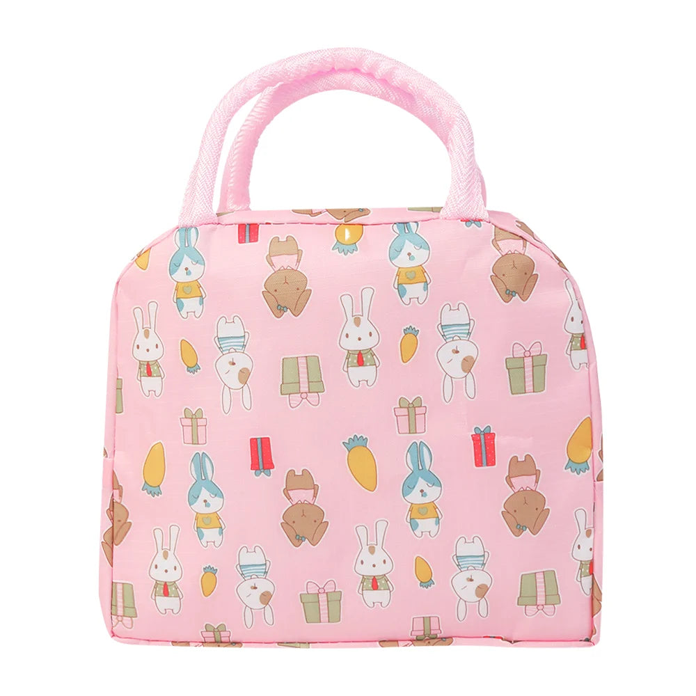 Cartoon Children's Lunch Bag Waterproof Oxford Cloth Portable Lunch Bags Tote Thermal Insulation Aluminum Film