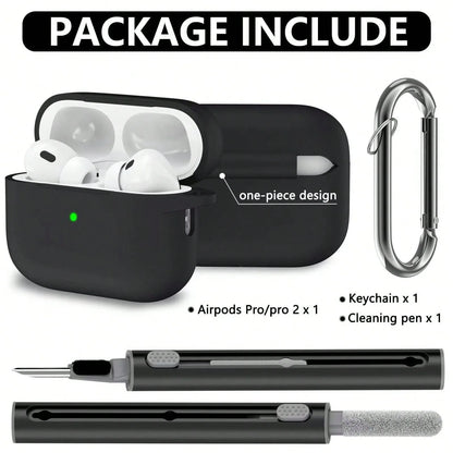 Earphone Case for AirPods Pro2 Cover with Cleaner Kit Soft Silicone Protective with Hook Wirless Headphones Cover