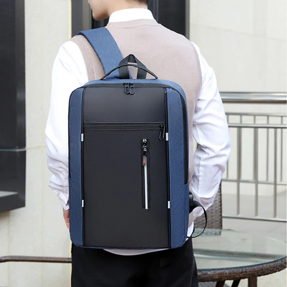Portable Backpack Camping Travel Bag Business Daypack with USB Charging Port Fit 15.6 Inch Laptops for Men Women