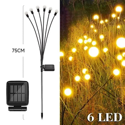 LED solar lawn lamp firefly lamp courtyard garden lawn camping decorative lamp waterproof wind-mounted lamp