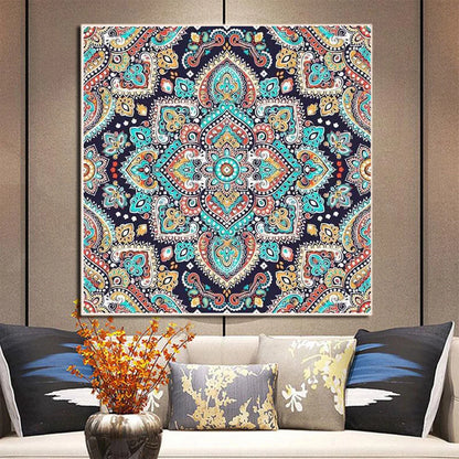 Mandala Flower DIY Cross Stitch Embroidery 11CT Kits Craft Needlework Set Cotton Thread Printed Canvas Home Decoration     Sale