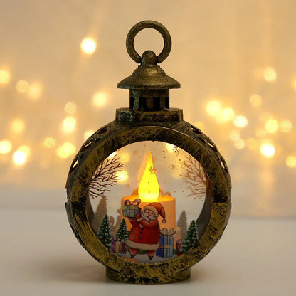 2025 LED Lamp Decor Christmas Portable Lantern Santa Claus Xmas Tree Wind Lights Pendant Navidad Christmas New Year Decoration