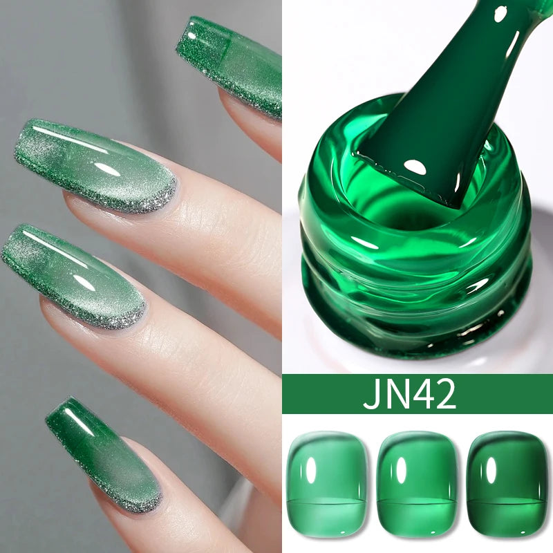BORN PRETTY 10ml Wine Red Glitter Jelly Nude Gel Nail Polish Soak Off Translucent Color UV Light Cure for Nail Art DIY at Home