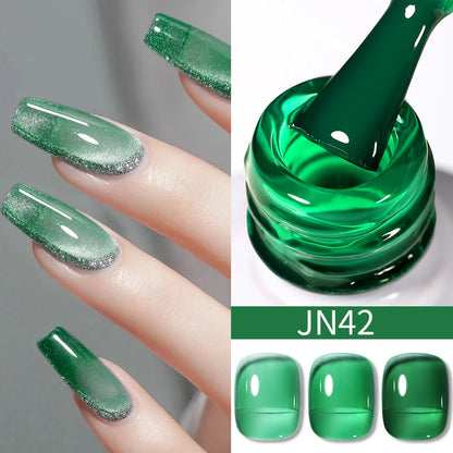 BORN PRETTY 10ml Wine Red Glitter Jelly Nude Gel Nail Polish Soak Off Translucent Color UV Light Cure for Nail Art DIY at Home