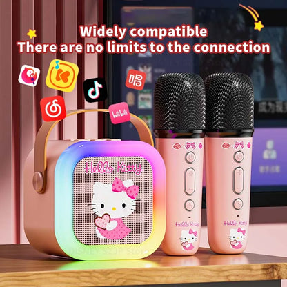 Sanrio Bluetooth Speakers ML07 Karaoke Machine Portable Speakers Bluetooth with Mic LED Light Machine Home Family Singing Gift