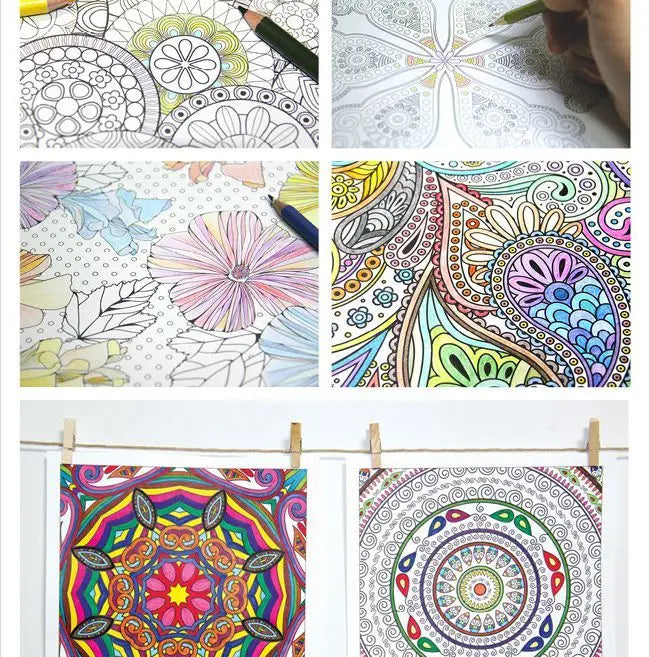 Mandala Painting Adult Stress Reduction Therapy Psychological Decompression Coloring Book Graffiti Painting Hardcover Art Book