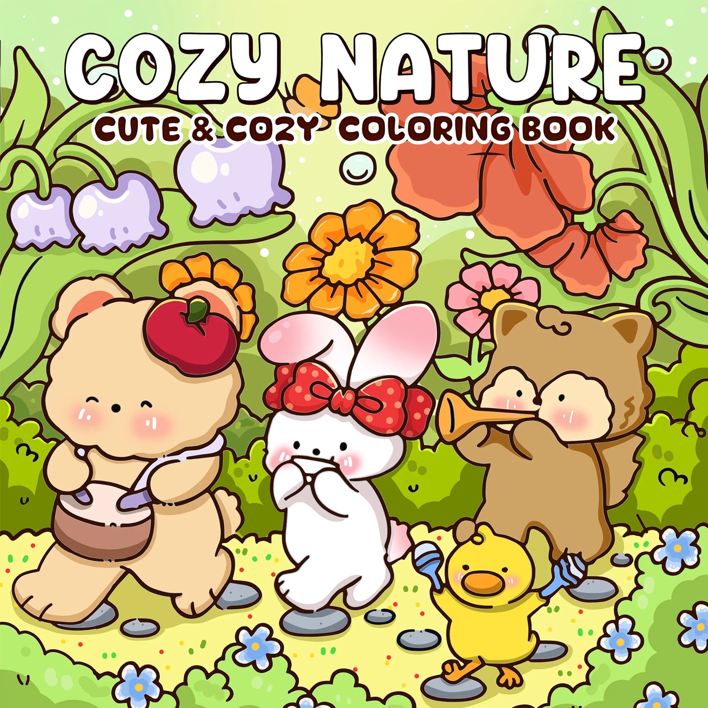 COZY NATURE Bold-easy Patterns Coloring Book for Adults Cute Drawing Book Perfect Gift for Party and Birthday
