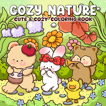 COZY NATURE Bold-easy Patterns Coloring Book for Adults Cute Drawing Book Perfect Gift for Party and Birthday