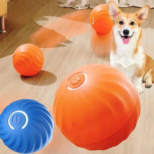 DOG Toy Ball Automatic Moving Dog Toy Ball Smart USB Jumping Rotating Interactive Dog Chew Toy Ball for Puppy Ball Toy