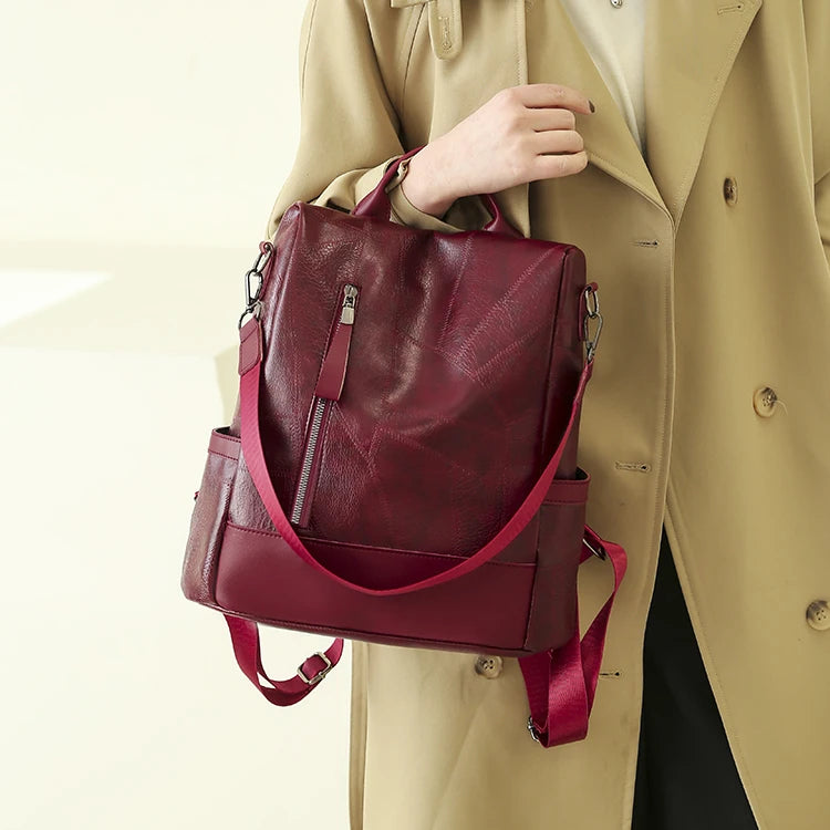 Women's fashionable backpack, shoulder bag, travel multifunctional bag, handbag, handbag, suitable for different scenarios