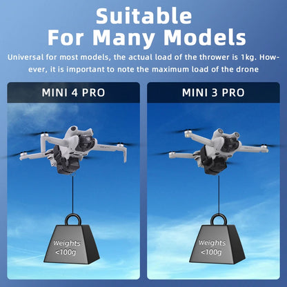 BRDRC Airdrop System for DJI Mini 4K/Mini 4 Pro/Air 3/Mini 3 Pro/Mavic 3/Mavic Pro Drone Thrower Fishing Life Rescue Send Gift