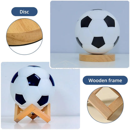 1PCS 3D Football Night Light Bedroom Desktop Decoration Soccer Lamp Battery Powered Perfect Gift For Teenagers Decor Bulb Gifts