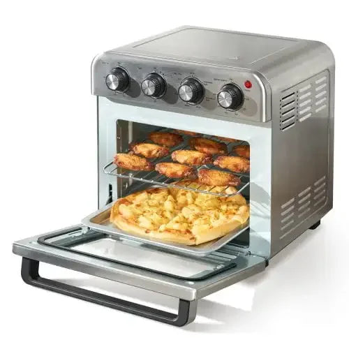7-IN-1 Air Fryer Toaster Oven, 18L Convection Oven, 1700W Stainless Steel Toaster Ovens Countertop Combo with Grill, Pizza Pan,