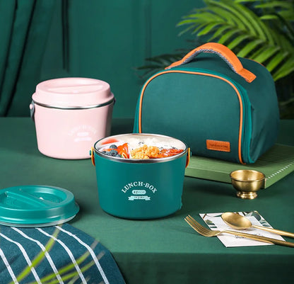 School Office Car Picnic Electric Heating Lunch Box Stainless Steel Portable Adult Food Warmer Container 220V 110V 24V 12V 1.2L